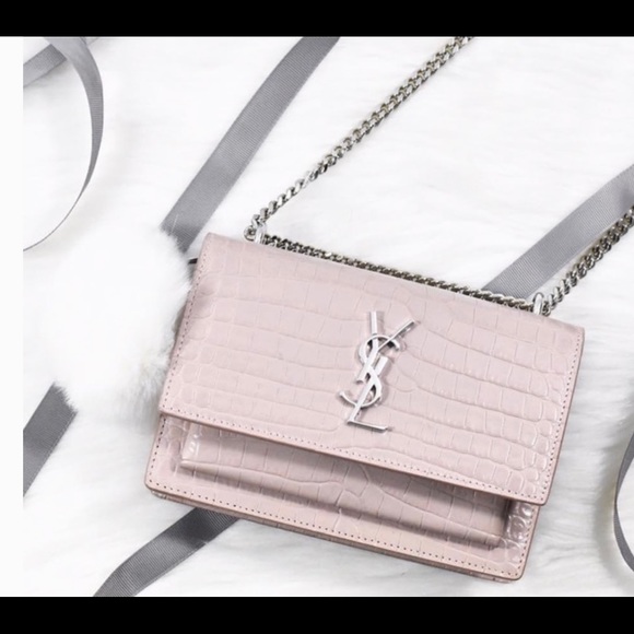 SUNSET CHAIN WALLET IN CROCODILE EMBOSSED LEATHER - Picture 8 of 9